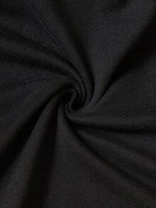 Manfinity Hypemode 男士極簡黑色圓領字母眼鏡熊印花短袖T恤塗鴉上衣 - 黑色 - 查看 3