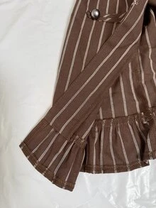 Serisse Women's Striped Casual Versatile Everyday Long Sleeve Jacket - Brown - View 11