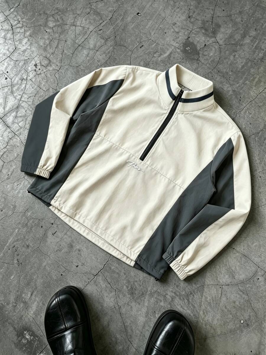 PAVTROS Men's Casual Colorblock Patchwork Jacket, Autumn - Beige - View 1