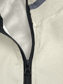 PAVTROS Men's Casual Colorblock Patchwork Jacket, Autumn - Beige - View 4