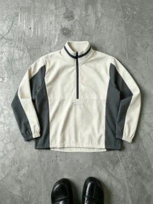 PAVTROS Men's Casual Colorblock Patchwork Jacket, Autumn - Beige - View 3