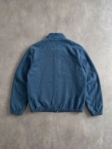 PAVTROS Chaqueta casual diaria con patrón de letras y bloques de color para hombres - Azul - Ver 2