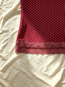 IslaSuriya Summer Slim Fit Lace Trim Camisole - Red - View 3