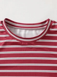 SHEIN 女童休閒舒適修身長袖T恤與舒適鬆緊腰寬腿寬鬆長褲2件套 - 彩色 - 查看 3