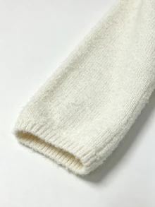 Autumina Off-White 女款不對稱單肩性感街頭風時尚通勤日常都市摩登魅力寬鬆休閒針織短版上衣 秋季 - 白色 - 查看 6