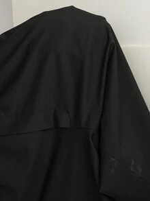 Solflare 大尺碼女款純色高腰休閒九分緊身褲 - 黑色 - 查看 9