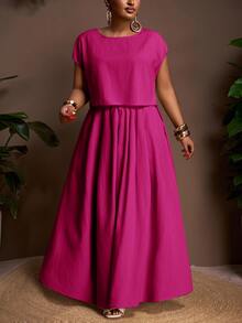 Zivah 秋冬新品/女士秋季服装/万圣节/秋季/冬季女士服装/大码秋季服装/复活节/西部风/海滩风/波西米亚风/波西米亚风女装/女士节日服装/锐舞派对/复活节女装/老钱风女装/乡村音乐会服装/外出服装/仙女风/节日服装/机场 - 玫紅色 - 查看 7