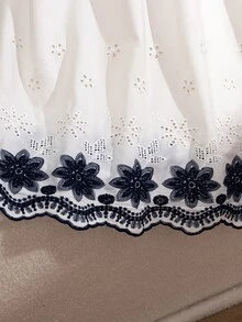 Elegant Choice For Your Little One: Tween Girls' White Woven Crinkled Skirt, Unique Texture, Exquisite Details, Dynamic Pleats, Sweet Elegant, Essential For Outings - White - View 7