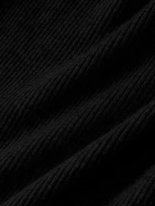 MOTF PREMIUM PLUS SIZE BUTTON DECOR RIBBED KNIT SWEATER WINTER - Black - View 6