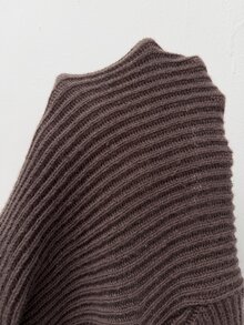 Elaquor Plus Size Women Solid Color Round Neck Bell Sleeve Sweater And Knitted Pants Casual Set - Brown - View 9