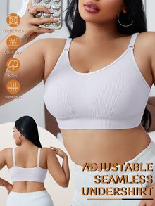 SHEIN 大尺碼女款無縫舒適睡眠底層內褲 1件裝 - 白色 - 查看 3
