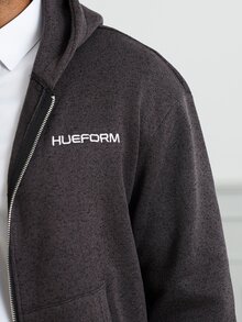 HUEFORM Men's Old Money Embroidered Letter Zip-Up Hooded ,Fabric With A Sweatshirt-Like Texture For Warmth; A Two-Way Zipper Adds A Stylish Touch For Men - Grey - View 6