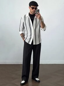 HUEFORM 男士針織長袖休閒紋理成熟風上衣 - 彩色 - 查看 4