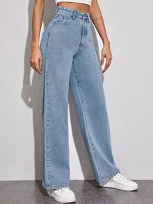 EMERY ROSE Straight-leg Jeans - Light Wash - View 5