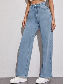 EMERY ROSE Straight-leg Jeans - Light Wash - View 4