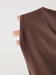 YARNWELL 1 Stück einfarbiger Badeanzug Große Größen für Damen, geeignet für Strandurlaub, Poolparty und Strandparty - Braun - Übersicht 8