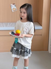Dazy Kids HELLO KITTY | DAZY 女童標語卡通印花短袖休閒T恤 秋季 - 白色 - 查看 6