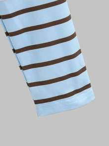 Conjunto de Jaqueta para Meninas Adolescentes, Azul & Marrom em Blocos de Cor, Jaqueta + Calça Conjunto de 2 Peças, Ajuste Solto, Quente para Outono/Inverno, Elegante & Versátil, Casual, Outono, Outono, Zíper, Cor Sólida, Inverno, Gola, Capuz, Gola Redonda - Multicolorido - Visão 7
