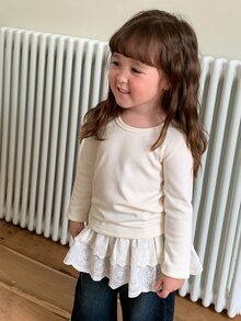 DAZY Baby Girls Round Neck Long Sleeve Korean Style Top Fall - White - View 5
