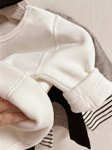 DAZY Baby Girls Round Neck Long Sleeve Korean Style Top Fall - White - View 2
