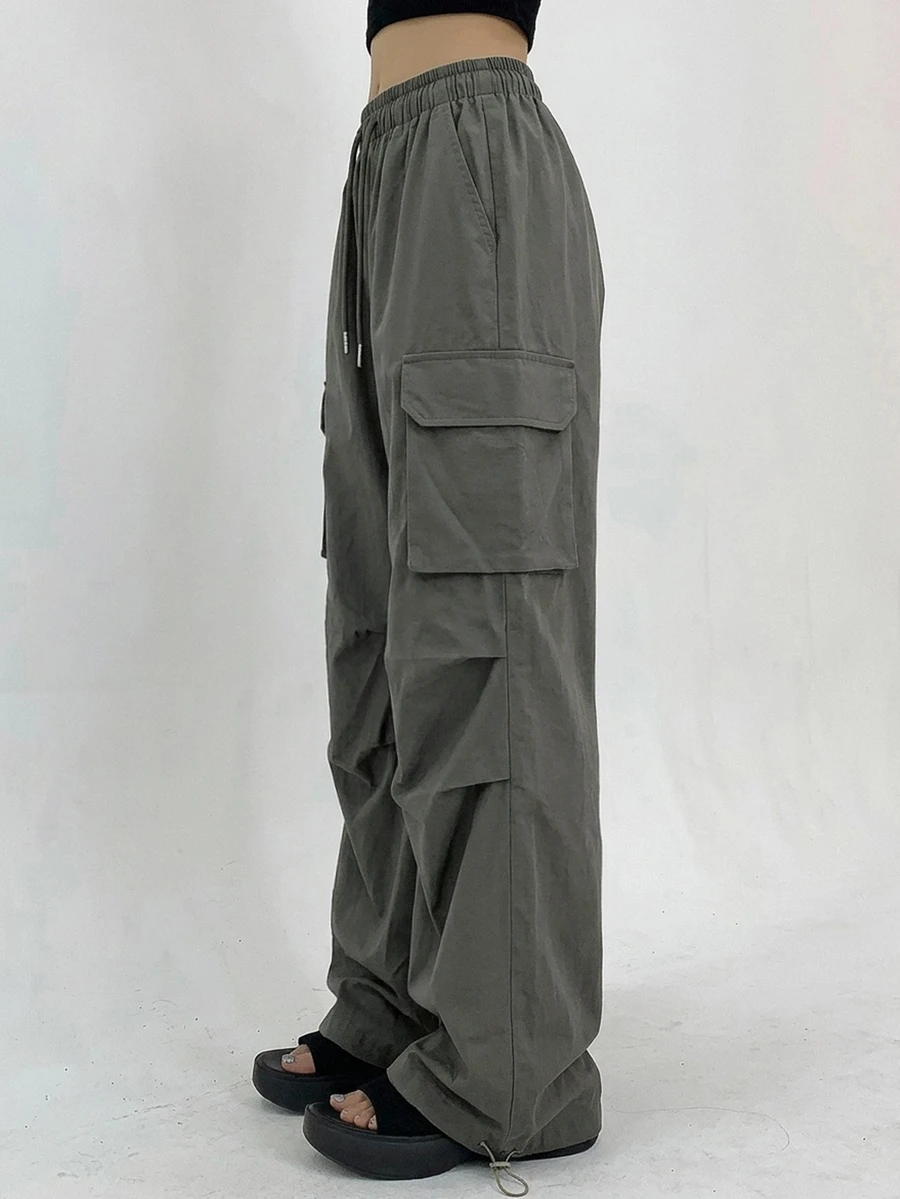 DAZY Women's Drawstring Waist Cargo Pants,Fall Clothes Cute Tops - Green - View 1