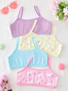 Random 4-Piece , A Combination Of Colorful Unicorns And Fruits For Girls And Children Autumn Fall - Multicolor - View 5