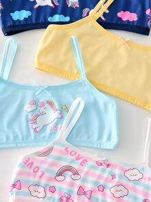 Random 4-Piece , A Combination Of Colorful Unicorns And Bears, Suitable For Girls And Children Autumn Fall - Multicolor - View 7