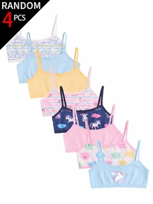 Random 4-Piece , A Combination Of Colorful Unicorns And Bears, Suitable For Girls And Children Autumn Fall - Multicolor - View 3