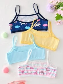 Random 4-Piece , A Combination Of Colorful Unicorns And Bears, Suitable For Girls And Children Autumn Fall - Multicolor - View 2