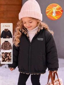 SHEIN Baby Girls Jackets - Black - View 2