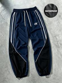 Sport MetroGents Men's Star Print Drawstring Waist Waterproof Sports Long Pants - Navy Blue - View 1