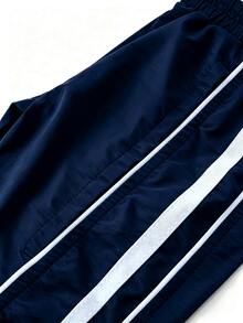 Sport MetroGents Men's Star Print Drawstring Waist Waterproof Sports Long Pants - Navy Blue - View 4