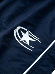 Sport MetroGents Men's Star Print Drawstring Waist Waterproof Sports Long Pants - Navy Blue - View 7