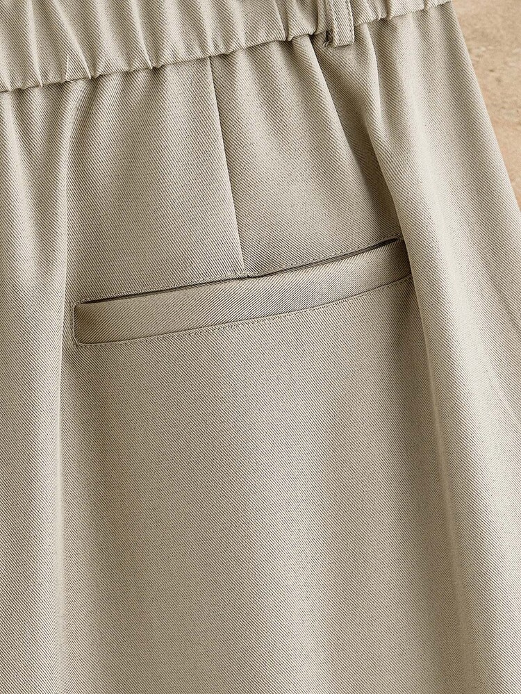 HIMLAND Men's Casual Pants, Vintage Dress Pants, High-Waisted Wide-Leg Trousers, Pleated Pants, Old Money Aesthetic, Khaki Trousers, Slim Fit,Tuxedo - Brown - View 6