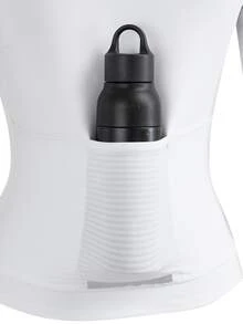 SHEIN Cheerettes 女款時尚百搭拉鍊短袖單車上衣 - 白色 - 查看 12