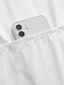 SHEIN Cheerettes 女款時尚百搭拉鍊短袖單車上衣 - 白色 - 查看 13