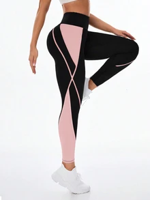 Velisys Velisys Women's 3 Packs Leggings, Colorblock Design, Black White Pink, With Pockets, 9/10 Length, Suitable For Casual Wear, Running, Yoga, Gym, Tennis - Multicolor - View 3