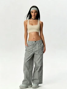 Dewbera Dewbera Bra Olahraga Wanita Tanpa Jahitan, Warna Polos, Model Silang di Belakang, Cocok untuk Gym, Latihan, Musim Panas, Gaya Athleisure, Atletik, dan Sopan. - Putih Krem - View 3