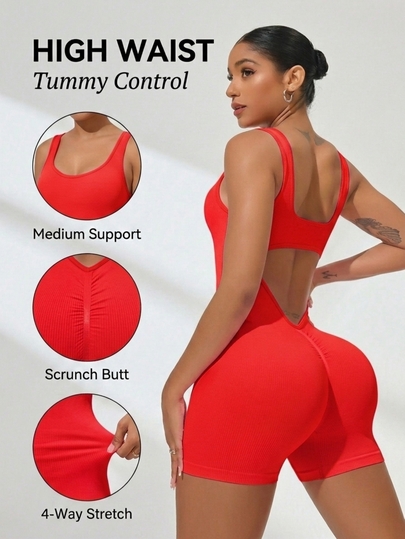 Slayform Slayform Women's Sports Fitness Jumpsuit, Slim-Fit Dance & Yoga Jumpsuit Gym Women Outfit