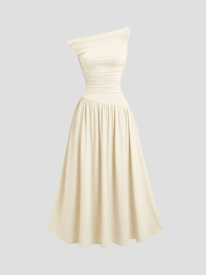 Sweetra Vestido longo plissado com decote em V sem mangas azul feminino, elegante para escritório/roupa casual, primavera/verão