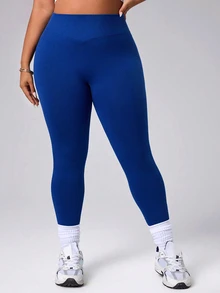Rhythm Era Women's Seamless Plus Size Sports Leggings, Yoga 3/4 Pants, Fitness Outdoor Daily Wear - Multicolor - View 6
