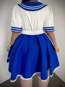 Whyspr Gaun Cosplay Halloween Ukuran Plus dengan Hiasan Pita dan Renda untuk Pesta Liburan yang Manis - MultiWarna - View 2