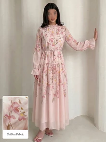 Yasmyna 春夏季腰部修身顯瘦浪漫約會休閒時尚溫柔雪紡女裝洋裝 - 彩色 - 查看 4