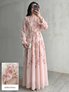 Yasmyna 春夏季腰部修身顯瘦浪漫約會休閒時尚溫柔雪紡女裝洋裝 - 彩色 - 查看 8