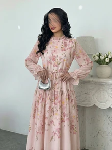 Yasmyna 春夏季腰部修身顯瘦浪漫約會休閒時尚溫柔雪紡女裝洋裝 - 彩色 - 查看 11