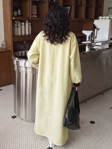 Mulvari Yellow Long Sweatshirt With Contrast Color Bow Embroidery Ribbon Patchwork And Collar Yellow - Yellow - View 2