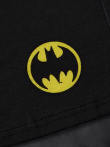 BATMAN X SHEIN Young Boy Striped Raglan Short Sleeve T-Shirt And Shorts Casual Set BATMA - Multicolor - View 8