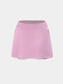 CourtClass CourtClass Rok Mini Wanita Warna Polos Kasual Serbaguna untuk Sehari-hari, Bepergian, dan Olahraga. - Berwarna merah muda - View 9