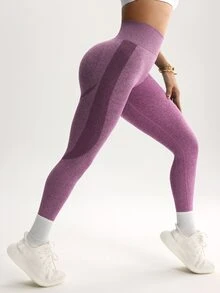 Slayform Slayform High Waisted Seamless Leggings For Women - Slim Tummy Control Butt Lifting Legging For Running Cycling Yoga Pickleball Exercise Casual - Burgundy - View 6