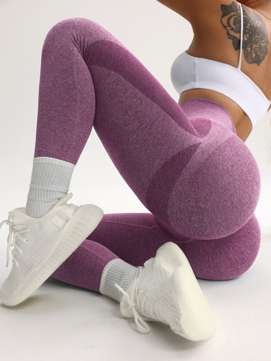 Slayform Slayform High Waisted Seamless Leggings For Women - Slim Tummy Control Butt Lifting Legging For Running Cycling Yoga Pickleball Exercise Casual - Burgundy - View 1